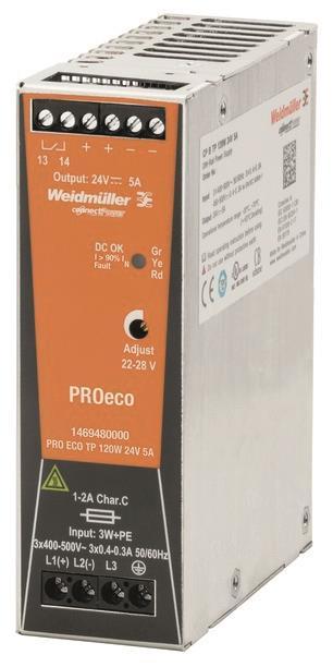 Weidmüller PRO ECO 120W 24V 5A Strom-    versorgung 24V 1469480000
