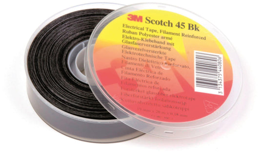 3M Scotch 45 19x20 schwarz               Glasfaserverstärktes Polyesterband