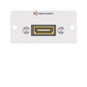 KIND Konnect 50 alu - HDMI    7444000542 v1.4 Blende 1/2 50x50 mit Kabelpeitsche
