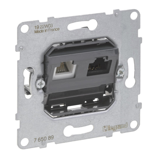 Legrand 765089 SEANO Einsatz Datendose   RJ11+RJ45 Kat.6 UTP