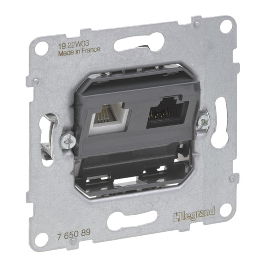 Legrand 765089 SEANO Einsatz Datendose   RJ11+RJ45 Kat.6 UTP