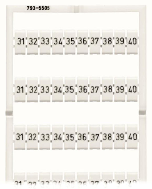 WAGO 793-5505 WMB-Beschriftungskarte,    als Karte, bedruckt,weiß