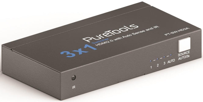 PureLink 3x1 HDMI 2.0 Switch  PT-SW-HD3A 4K(60Hz 4:4:4),HDR,IR-FB,CEC-PassThrough