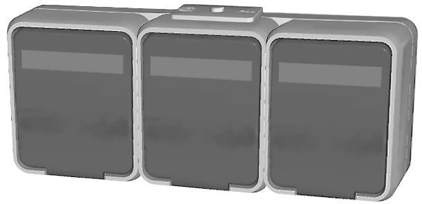 ELSO APWG Aqua-Top Schuko         445809     3fach waagerecht licht-/basaltgrau