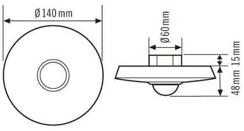 ESYLUX Bewegungsmelder 360'      MD360/8       für die Decke weiss    EM10055324