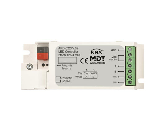 MDT AKD-0224V.02 LED Controller 2-Kanal  f.weiße Stripes