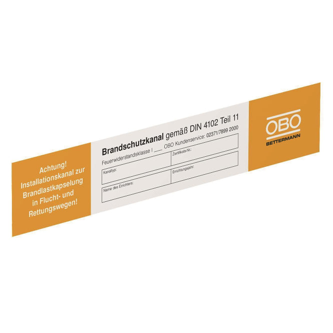 OBO KS-K DE Kennzeichnungsschild         f.Kanalsysteme PVC 7214734