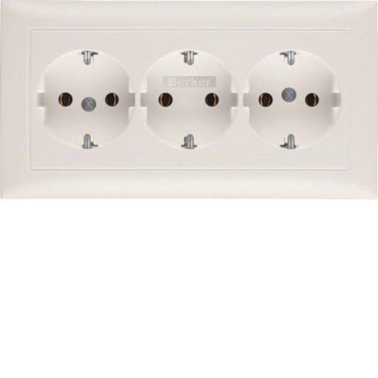 BER S1 Schuko Voll 3fach        47661909    polarweiß matt