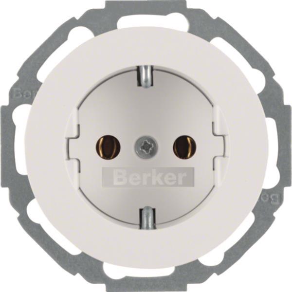 Berker Steckdose SCHUKO         47452089 Serie R.Classic polarweiß, glänzend