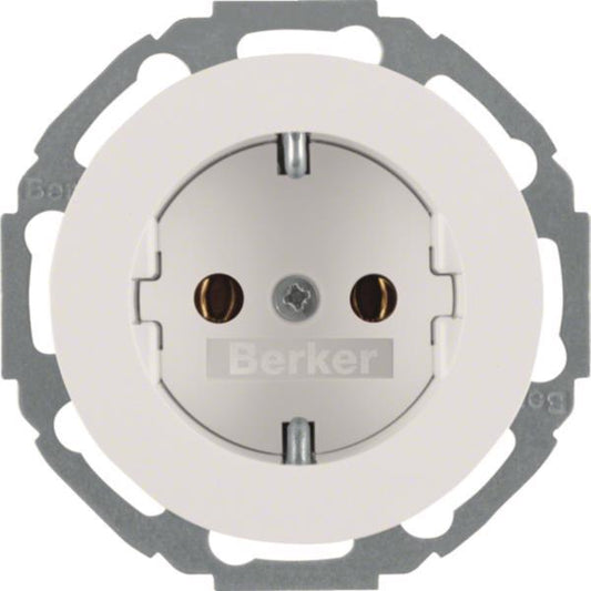 Berker Steckdose SCHUKO         47452089 Serie R.Classic polarweiß, glänzend