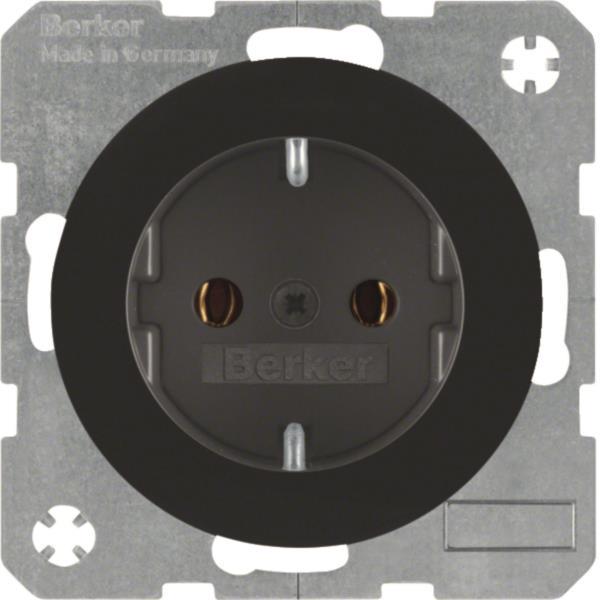 Berker Steckdose SCHUKO R.1/R.3 47432045 schwarz, glänzend