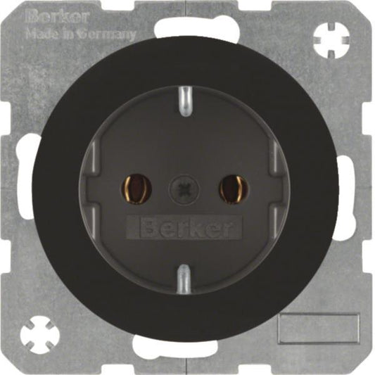 Berker Steckdose SCHUKO R.1/R.3 47432045 schwarz, glänzend