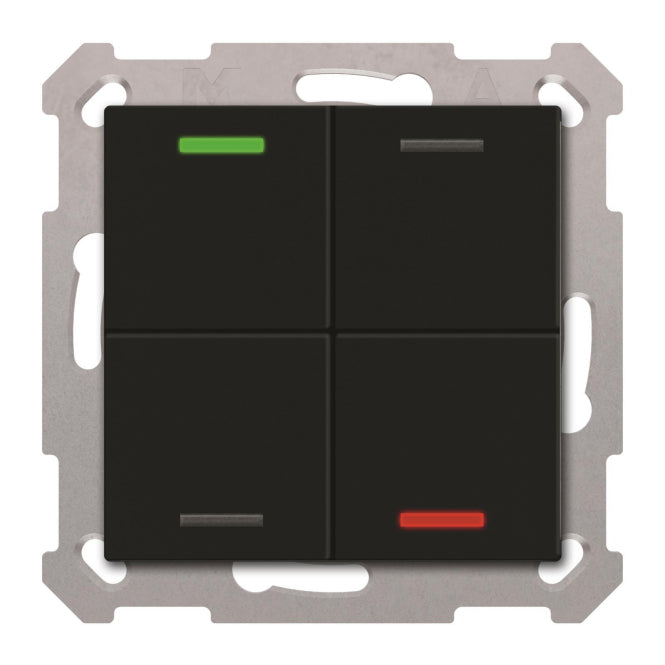 MDT BE-TAL550406.01 KNX Taster Light 55  4-fach RGBW Schwarz matt Neutral