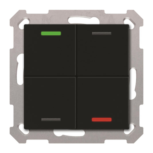 MDT BE-TAL550406.01 KNX Taster Light 55  4-fach RGBW Schwarz matt Neutral