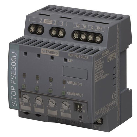 Siemens 6EP19612BA31 SITOP PSE200U 3A    Selektivitätsmodul 4-kanalig Eing. 24VDC