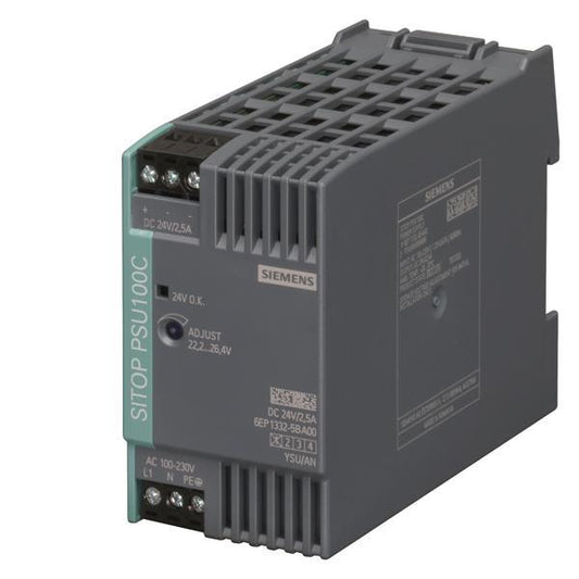 Siemens 6EP13325BA00 SITOP PSU100C 24V   2,5A gerege. Stromvers. Eing. 120-230VAC