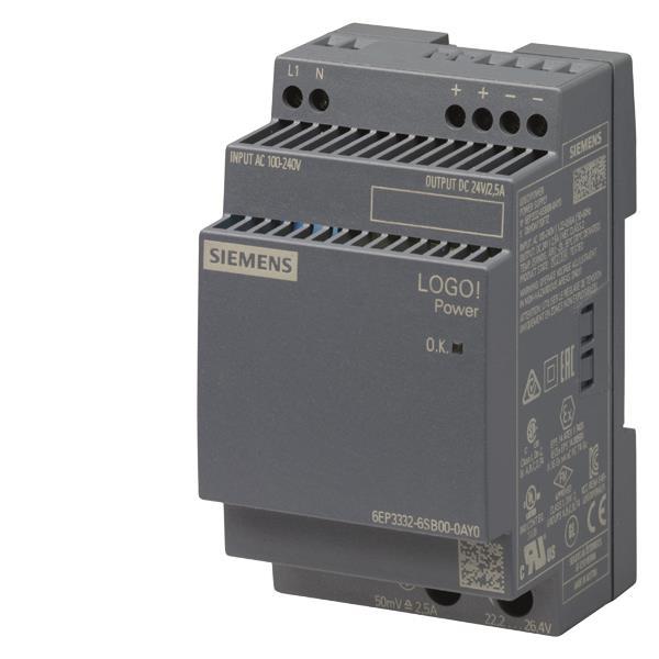 Siemens 6EP33326SB000AY0 LOGO!POWER 24V  2,5A Geregelte Stromversorgung