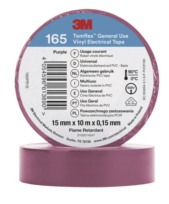 3M Temflex 15mmx10m Violett      165PR1E Vinyl-Isolierband 0,15mm 7100184729