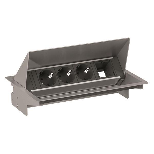 Bachmann CONEO Set Einbaurahmen  900.400 u.4-fach Steckdosenleiste