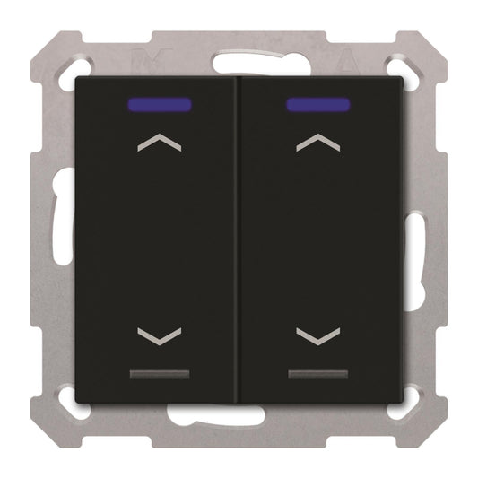 MDT BE-TAL550206.A1 KNX Taster Light 55  2-fach RGBW Schwarz matt Jalousie