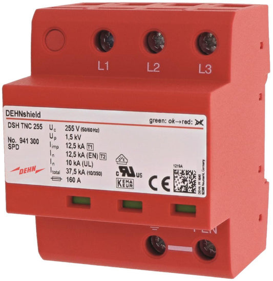 DEHN Anschlussfertiger       DSH TNC 255 Basis-Kombi-Ableiter für TN-C-Systeme