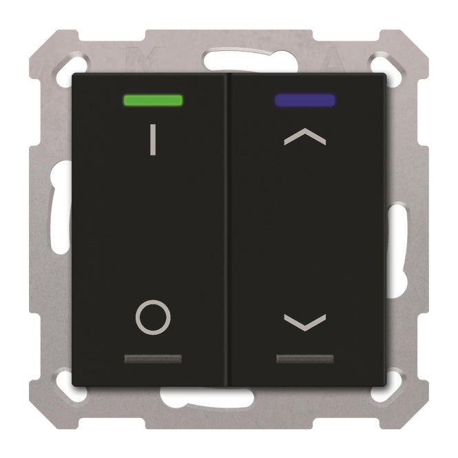 MDT BE-TAL550206.D1 KNX Taster Light 55  2-fach RGBW Schwarz matt Schalt._Jalous.