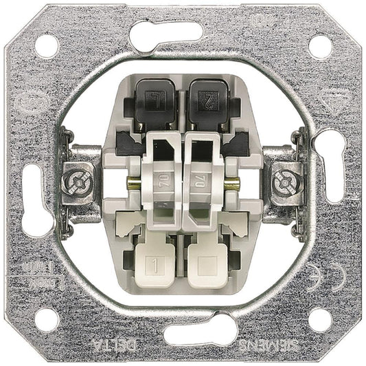 Siemens 5TD2111 DELTA Taster-Geräteeins. UP Doppeltaster 2S 10A 250V