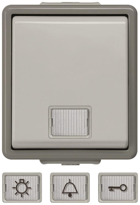 Siemens 5TD4701 DELTA Taster fläche IP44 AP dgr/hgr 10A 250V 66x75mm