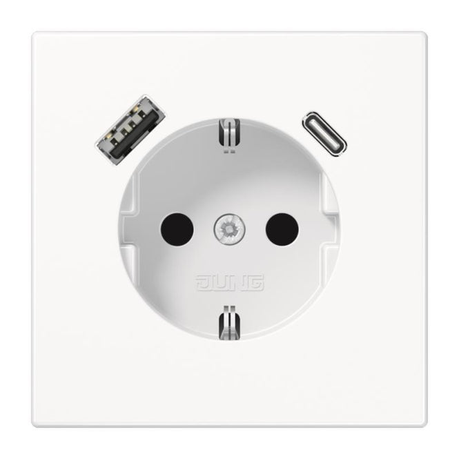 Jung SCHUKOsteckdose m.USB LS1520-15CAWW Typ AC alpinweiß