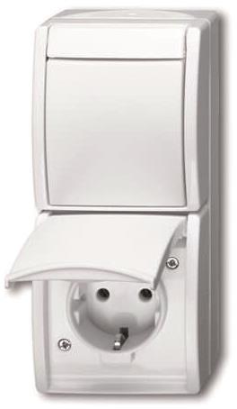 BJ APWG ocean Kombination 2601/6/20EW-54   Schuko + Wechsel senkrecht alpinweiss