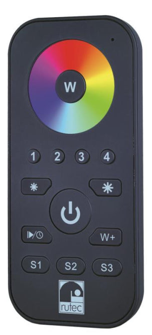 RUTEC Funkhandsender 4-Kanal RGB+W 80479      mit Farbrad (f. Controller 80462)