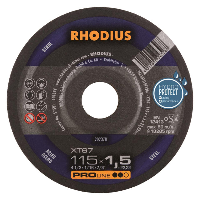 Rhodius Trennscheiben XT 67       202378 115x1,5x22,23 Extradünn            Stahl