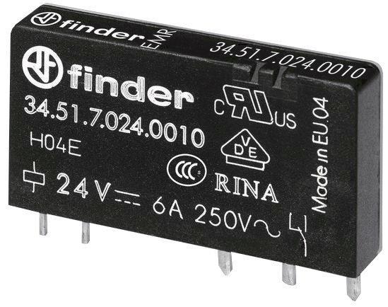 Finder Steck-/Printrelais                34.51.7.024.4010 1W 6A 24VDC
