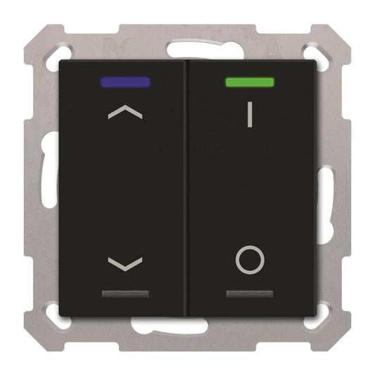 MDT BE-TAL550206.C1 KNX Taster Light 55  2-fach RGBW Schwarz matt Jalous._Schalt.