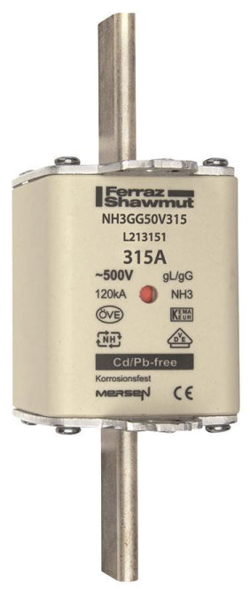 Mersen 1B379.000000 NH3 315A gG L213151A 500V NH-Sicherung sfü spannungsführend