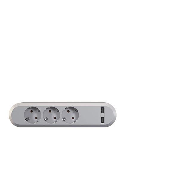 Bachmann USB Smart, 3xSchuko,    381.801 230V/16A 2-fach USB Charger max. 3,1A