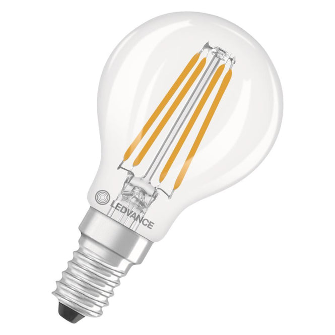 LEDV LED Tropfen 3,4-40W/827 470lm          E14 Filament klar dimmbar 320° EEK D
