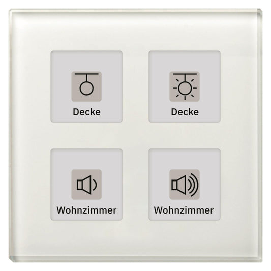 MDT BE-GT04W.01 Glastaster 4fach Plus    Weiß