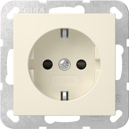 GIRA 445301 SCHUKO-Steckdose m.Shutter   System 55 Cremeweiß glänzend