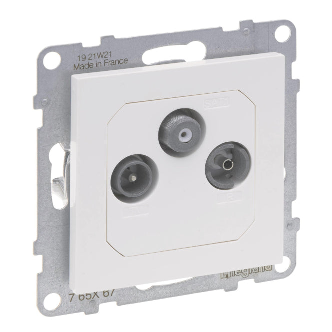 Legrand 765167 SEANO Einzeldose TV-R-SAT f.HD-TV in der Farbausführung Ultraweiß
