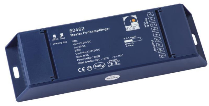 RUTEC Master Funkempfänger 12/24V  80462 4 Kanal max 4x120W RGB+W (o.FB 80479)