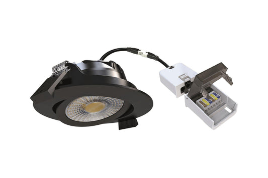 DOTLUX Einbaustrahler CIRCLEmini-flat sw 6W 720lm 27/3/4K dimmbar IP54 DA68 H27mm