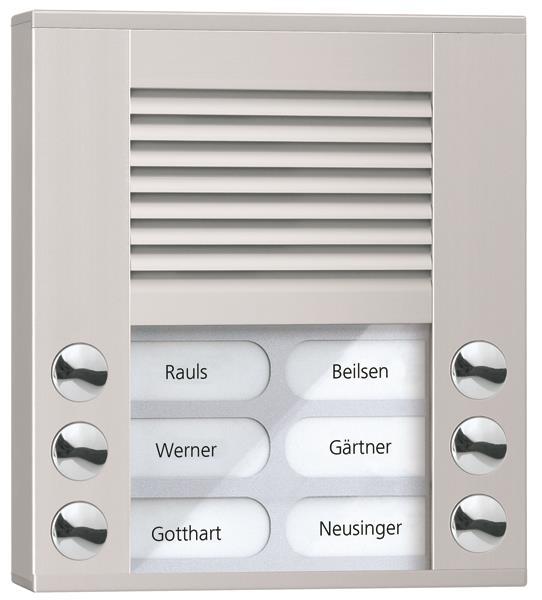 TCS Audio Außenstation PES   PES06-EN/04 6 Tasten 2-reihig AP silber