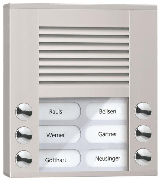 TCS Audio Außenstation PES   PES06-EN/04 6 Tasten 2-reihig AP silber
