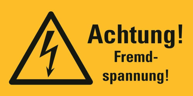 HEIN 171299 Warnschild       HEIN_171299 Fremdspannung Folie 148x74mm