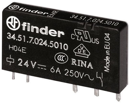 Finder Steck-/Printrelais                34.51.7.024.5010 1W 6A 24VDC