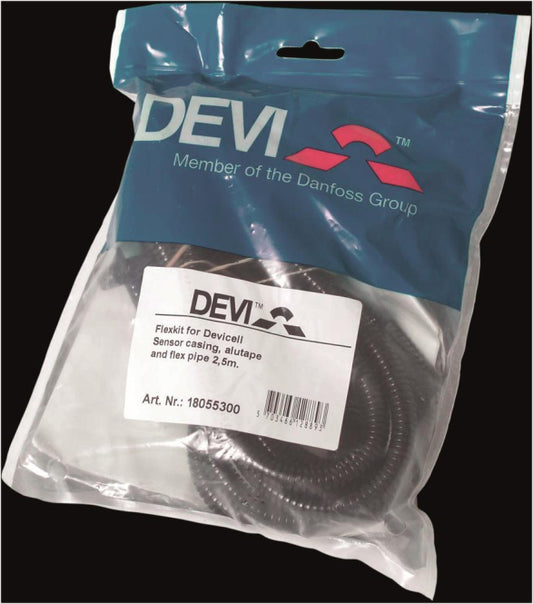 DEVI Montageset für devicell   18-055300 Leerrohr DN10, Fühlerhülse und Alufolie