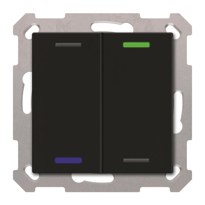 MDT BE-TAL550206.01 KNX Taster Light 55  2-fach RGBW Schwarz matt Neutral
