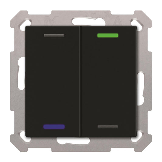 MDT BE-TAL550206.01 KNX Taster Light 55  2-fach RGBW Schwarz matt Neutral