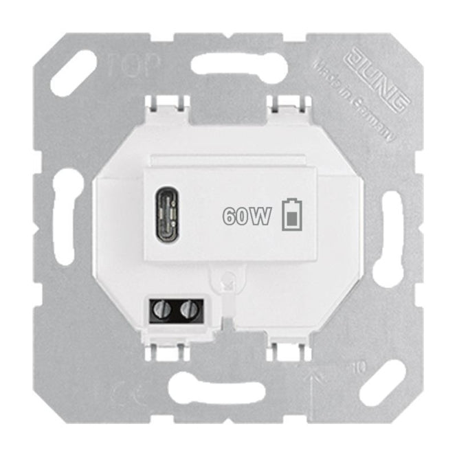 Jung USBPD60CWW USB-       USB PD60 C WW Ladegerät PD 1xTyp C alpinweiß